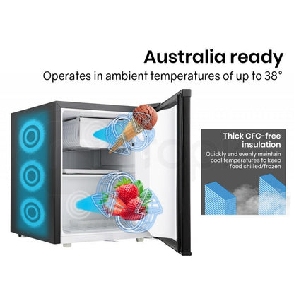 GECKO 57L Portable Camping Bar Fridge with Freezer 12V/24V, Black V219-CAPFOFGEKA06B