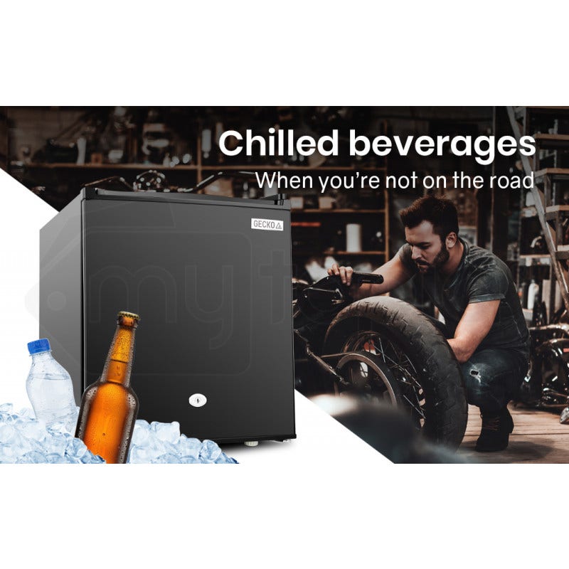 GECKO 57L Portable Camping Bar Fridge with Freezer 12V/24V, Black V219-CAPFOFGEKA06B