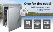 GECKO 57L Portable Camping Bar Fridge with Freezer 12V/24V, Silver V219-CAPFOFGEKA06S