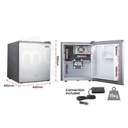 GECKO 57L Portable Camping Bar Fridge with Freezer 12V/24V, Silver V219-CAPFOFGEKA06S