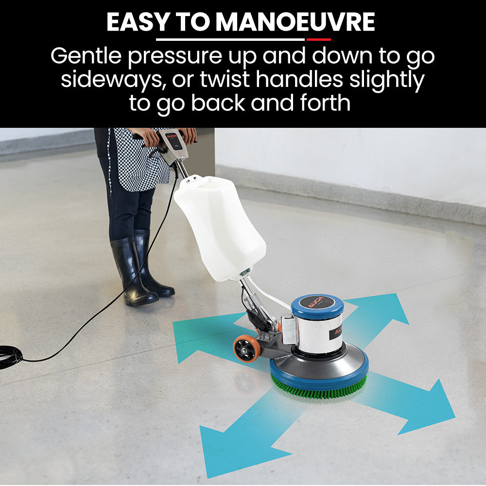 Auch 17" Commercial Orbital Scrubber & Polisher, Hard Floor Buffer, Carpet Cleaner, 12L Solution Tank, 2 V219-CFPWLKACH17A