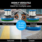 Auch 17" Commercial Orbital Scrubber & Polisher, Hard Floor Buffer, Carpet Cleaner, 12L Solution Tank, 2 V219-CFPWLKACH17A