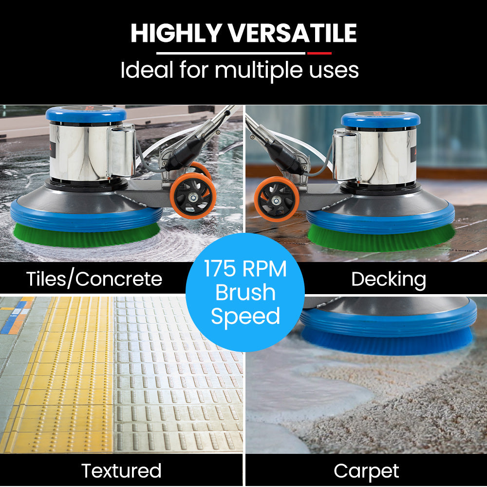 Auch 17" Commercial Orbital Scrubber & Polisher, Hard Floor Buffer, Carpet Cleaner, 12L Solution Tank, 2 V219-CFPWLKACH17A
