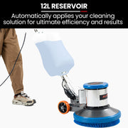 Auch 17" Commercial Orbital Scrubber & Polisher, Hard Floor Buffer, Carpet Cleaner, 12L Solution Tank, 2 V219-CFPWLKACH17A