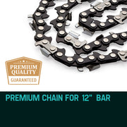 BAUMR-AG 12" Bar Replacement Spare Chainsaw Chain 3/8 .050 Gauge DL 44 V219-CHAIN-12INCH