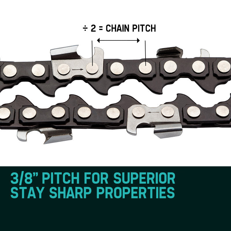 BAUMR-AG 12" Bar Replacement Spare Chainsaw Chain 3/8 .050 Gauge DL 44 V219-CHAIN-12INCH