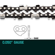 BAUMR-AG 12" Bar Replacement Spare Chainsaw Chain 3/8 .050 Gauge DL 44 V219-CHAIN-12INCH