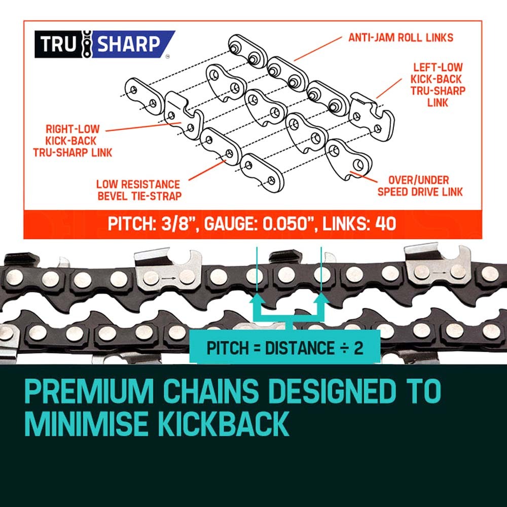 2 X 10 Baumr-AG Chainsaw Chain Bar Replacement for SX25 25CC Arborist Saws V219-CHNCHABMRA10D