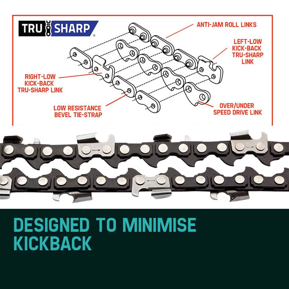 BAUMR-AG 2 x Chains for a 20" Bar Chainsaw, 76DL .325" Pitch .058" Gauge Low Kickback V219-CHNCHABMRA20D