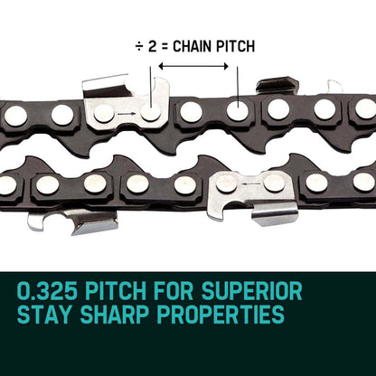 BAUMR-AG 2 x Chains for a 20" Bar Chainsaw, 76DL .325" Pitch .058" Gauge Low Kickback V219-CHNCHABMRA20D