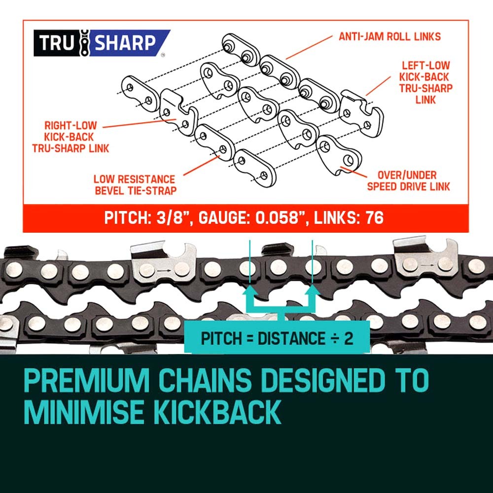 20 Baumr-AG Chainsaw Chain 20in Bar Spare Part Replacement Suits 62CC 66CC Saws V219-CHNCHABMRA20S
