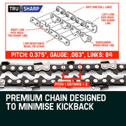 2 x 22 Baumr-AG Chainsaw Chain Bar Replacement 0.325 0.058 86DL V219-CHNCHABMRA22D