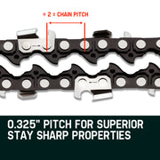 2 x 22 Baumr-AG Chainsaw Chain Bar Replacement 0.325 0.058 86DL V219-CHNCHABMRA22D