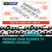 2 X 24 Baumr-AG Chainsaw Chain 24in Bar Replacement Suits 72CC 76CC 82CC Saws V219-CHNCHABMRA24D