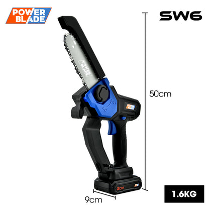 POWERBLADE SW6 20V Cordless Mini Chainsaw Kit, Electric Tree Pruner with Battery & Fast Charger V219-CHNHCSPBCS2A