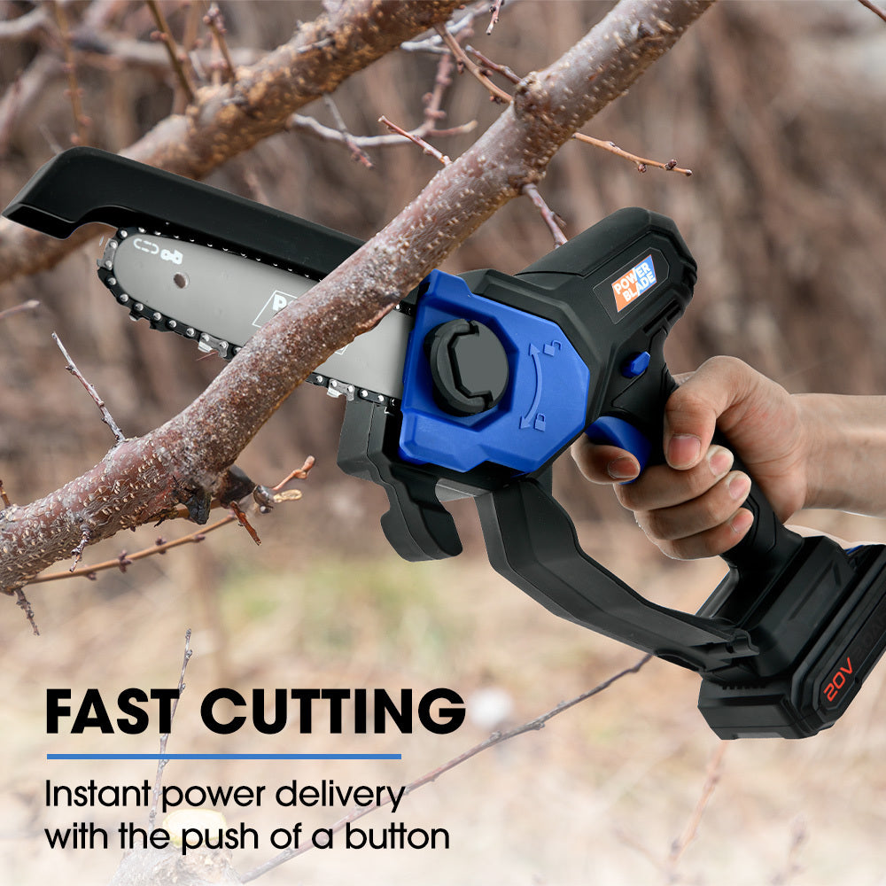 POWERBLADE SW6 20V Cordless Mini Chainsaw Kit, Electric Tree Pruner with Battery & Fast Charger V219-CHNHCSPBCS2A