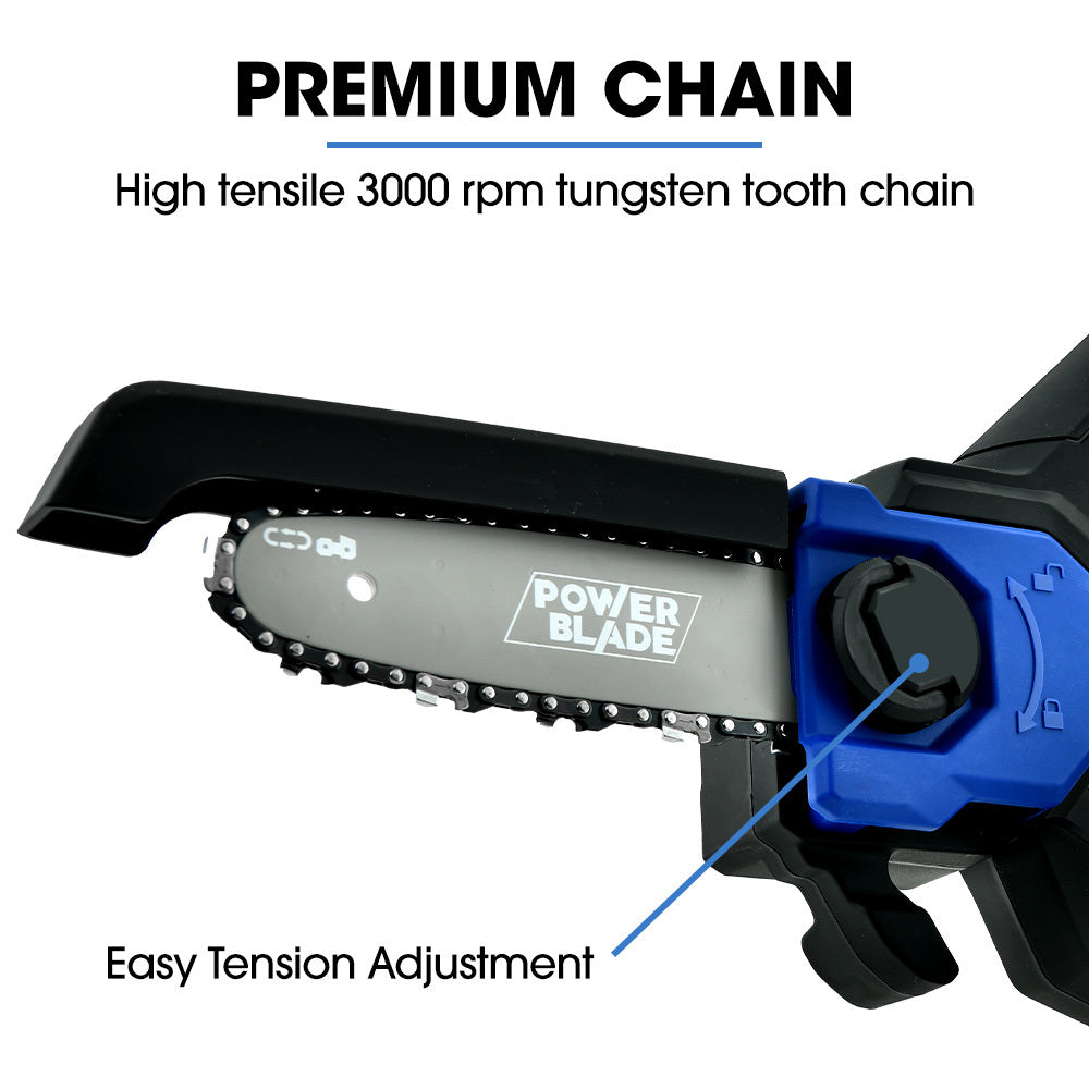 POWERBLADE SW6 20V Cordless Mini Chainsaw Kit, Electric Tree Pruner with Battery & Fast Charger V219-CHNHCSPBCS2A