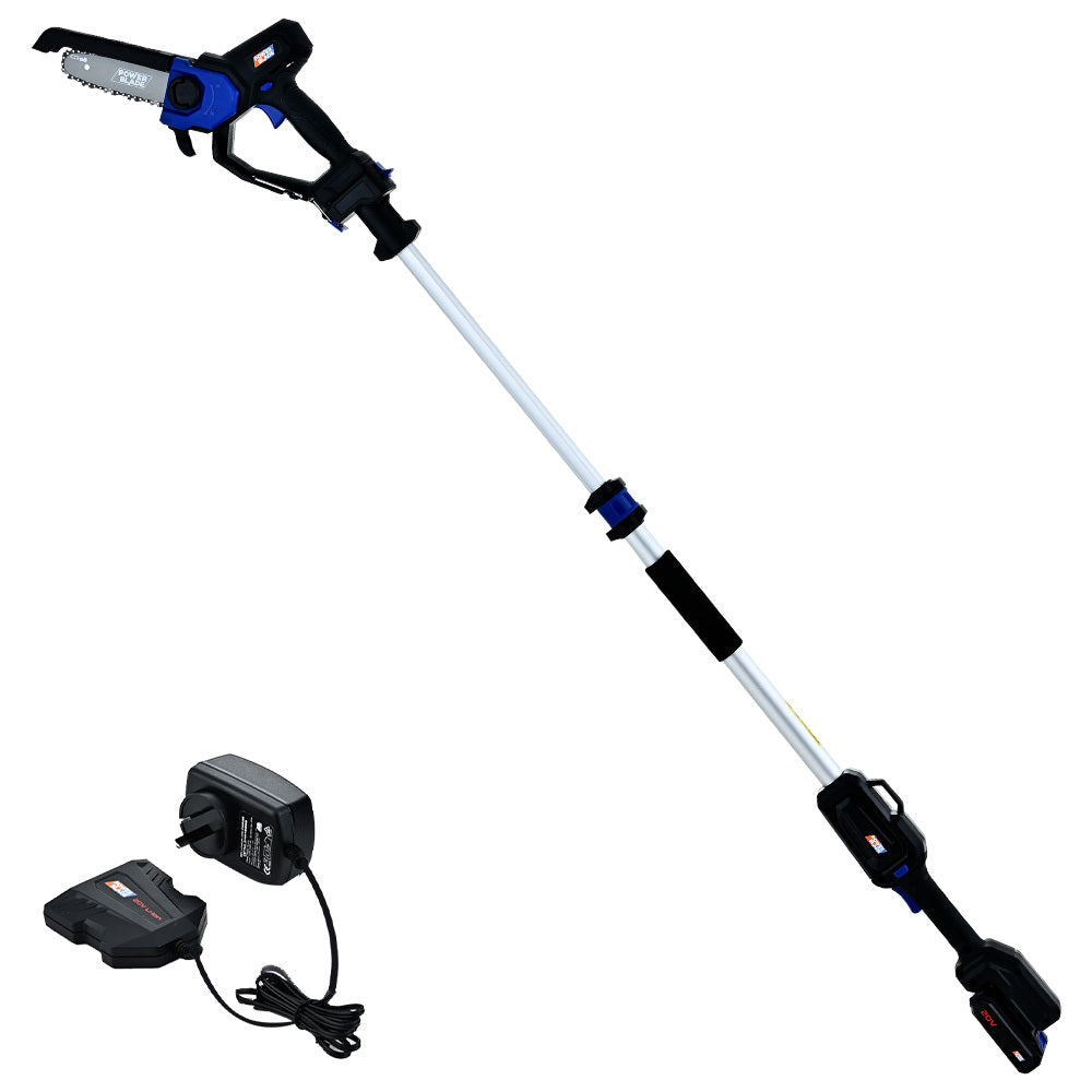 POWERBLADE SW7 20V Cordless Convertible Mini Chainsaw Pole Saw Kit, Telescopic Electric Tree Pruner with V219-CHNHCSPBPS2A