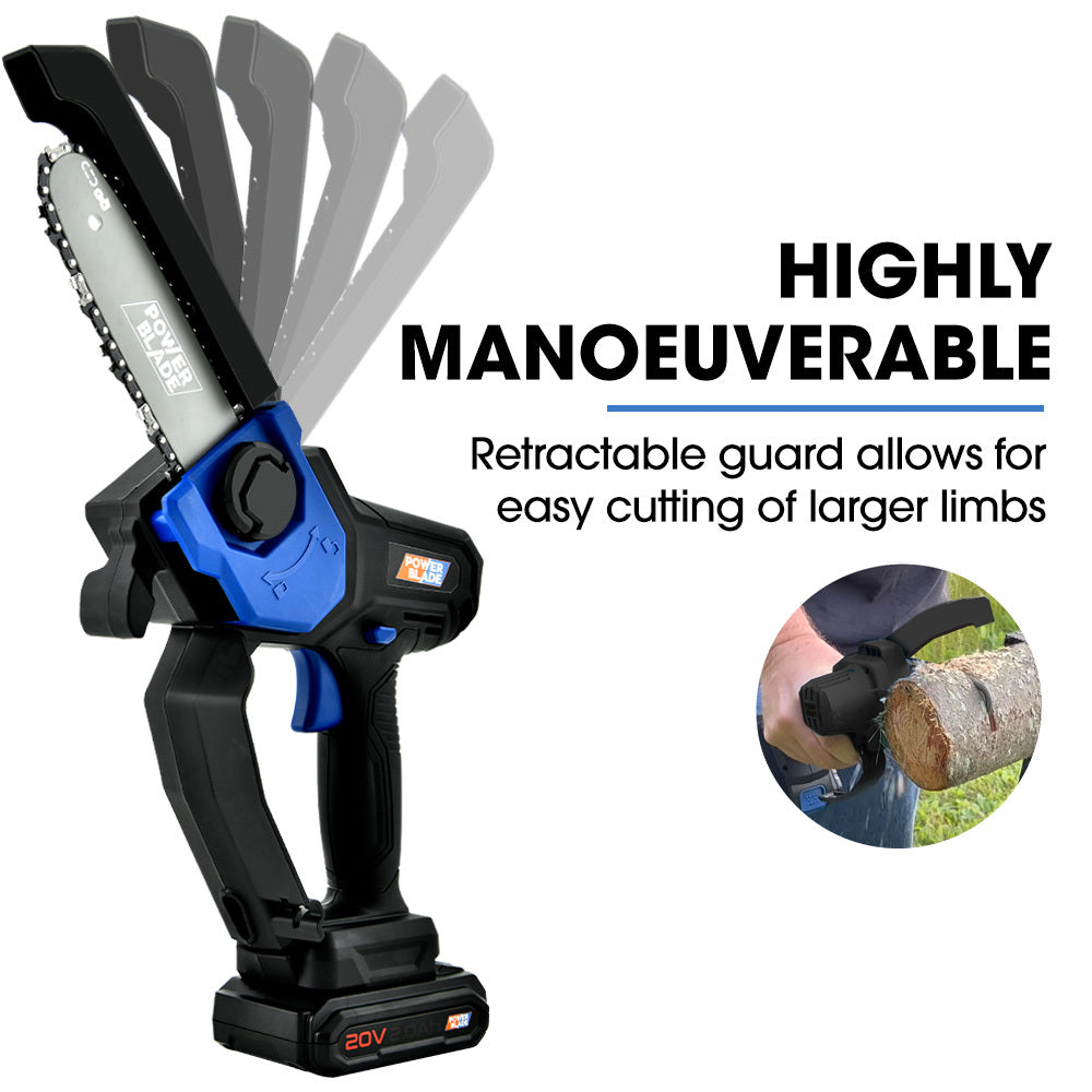 POWERBLADE SW7 20V Cordless Convertible Mini Chainsaw Pole Saw Kit, Telescopic Electric Tree Pruner with V219-CHNHCSPBPS2A