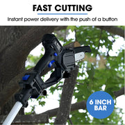 POWERBLADE SW7 20V Cordless Convertible Mini Chainsaw Pole Saw Kit, Telescopic Electric Tree Pruner with V219-CHNHCSPBPS2A