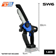 POWERBLADE SW6 20V Cordless Mini Chainsaw Skin Only, Electric Battery Powered Tree Pruner V219-CHNHCSPBSC2A