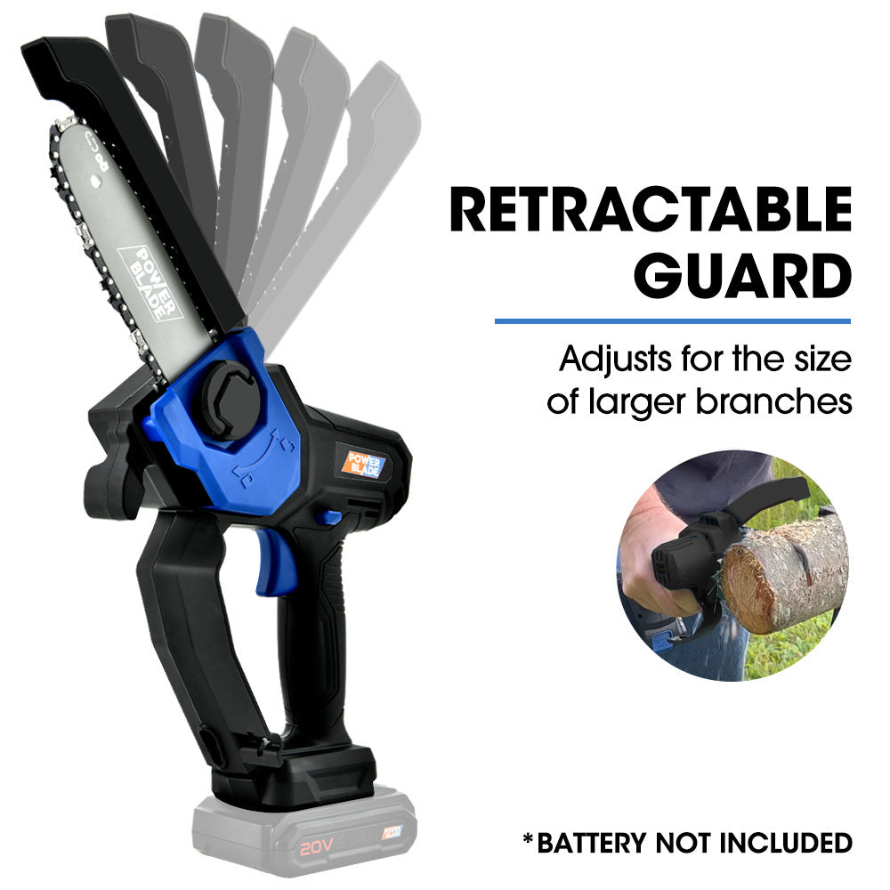 POWERBLADE SW6 20V Cordless Mini Chainsaw Skin Only, Electric Battery Powered Tree Pruner V219-CHNHCSPBSC2A