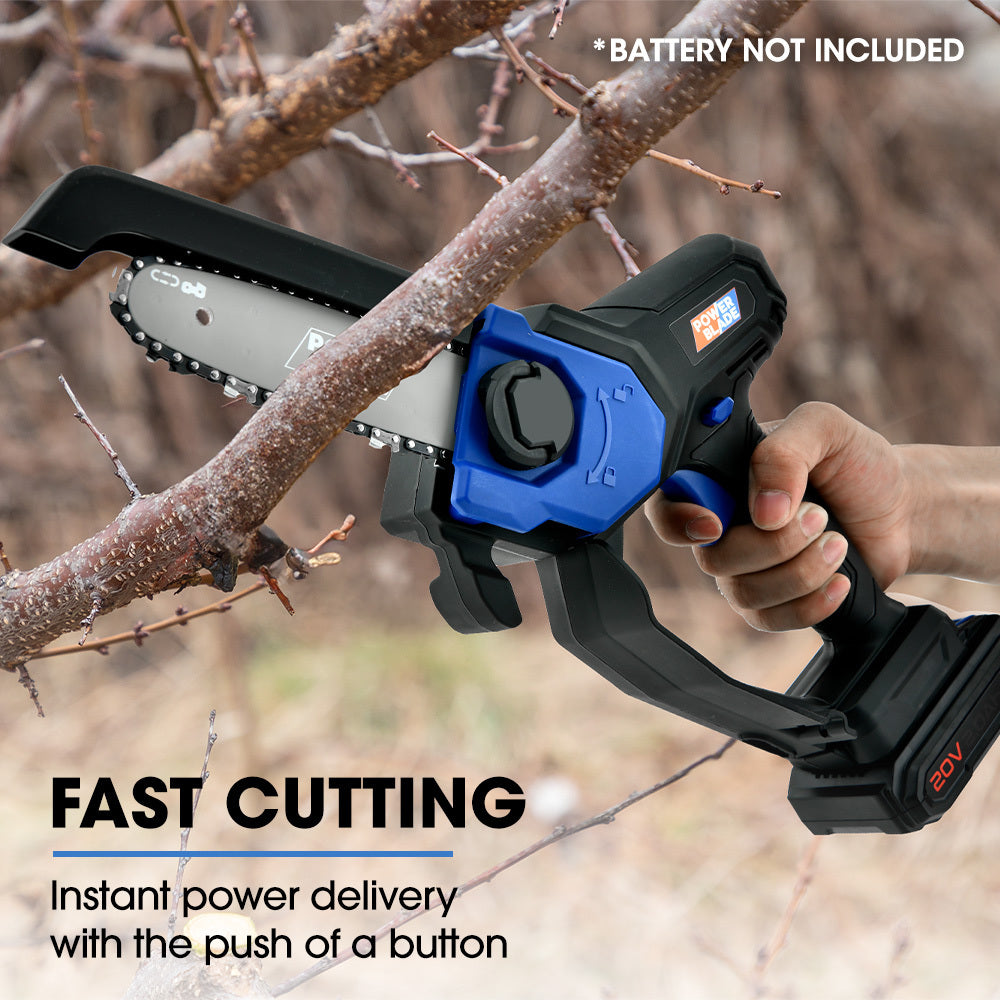 POWERBLADE SW6 20V Cordless Mini Chainsaw Skin Only, Electric Battery Powered Tree Pruner V219-CHNHCSPBSC2A