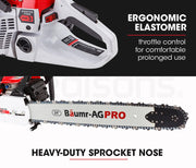 BAUMR-AG Petrol Commercial Chainsaw 24 Bar E-Start Chain Saw Top Handle Pruning V219-CHNSAWBMRC9X2