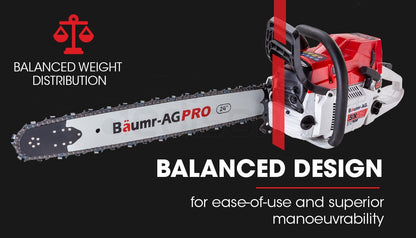 BAUMR-AG Petrol Commercial Chainsaw 24 Bar E-Start Chain Saw Top Handle Pruning V219-CHNSAWBMRC9X2