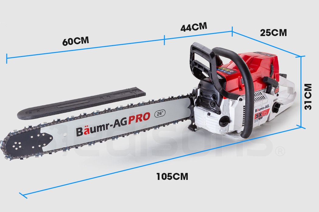BAUMR-AG Petrol Commercial Chainsaw 24 Bar E-Start Chain Saw Top Handle Pruning V219-CHNSAWBMRC9X2