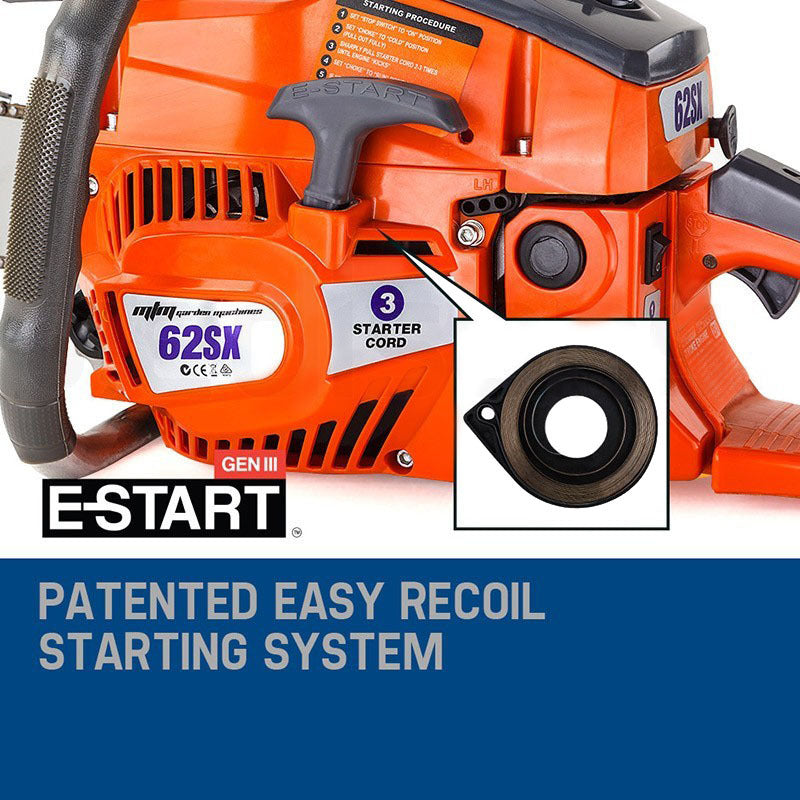 MTM Petrol Commercial Chainsaw 22 Bar E-Start Tree Pruning Chain Saw Top Handle V219-CHNSAWMTMA6X2