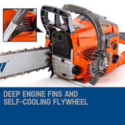 MTM Petrol Commercial Chainsaw 22 Bar E-Start Tree Pruning Chain Saw Top Handle V219-CHNSAWMTMA6X2