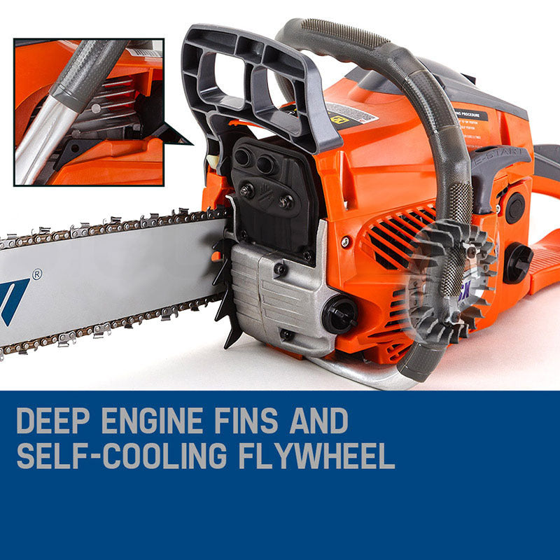 MTM Petrol Commercial Chainsaw 22 Bar E-Start Tree Pruning Chain Saw Top Handle V219-CHNSAWMTMA6X2