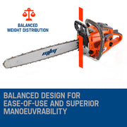 MTM Petrol Commercial Chainsaw 22 Bar E-Start Tree Pruning Chain Saw Top Handle V219-CHNSAWMTMA6X2