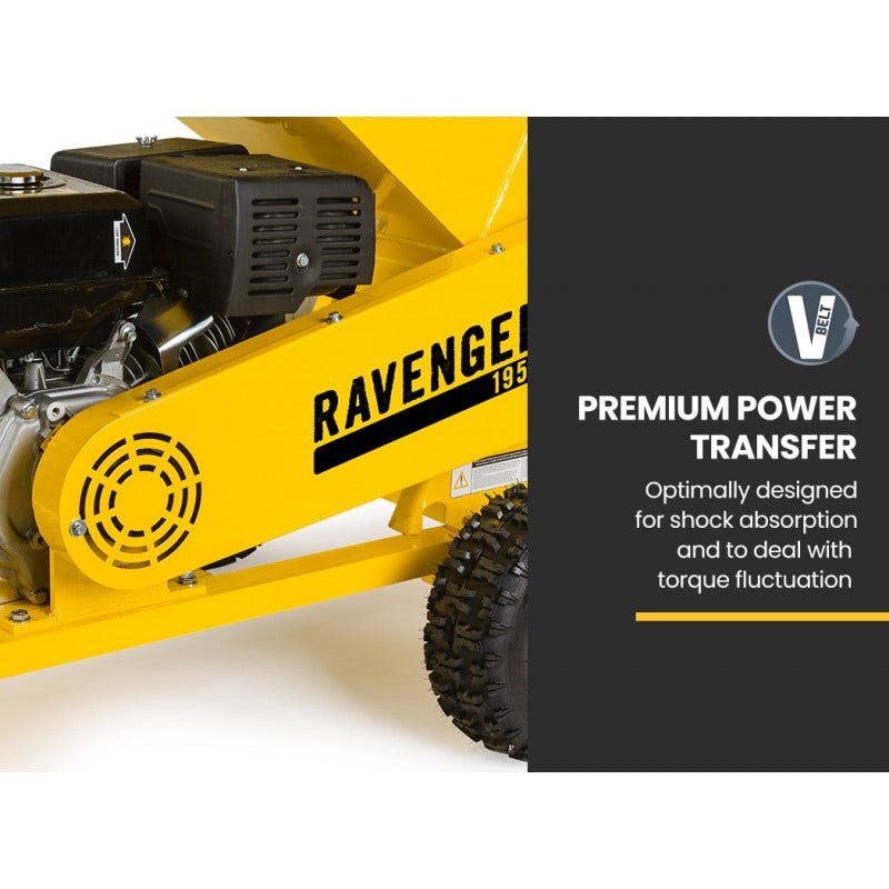 MICHIGAN 18HP 420cc Petrol Commercial Wood Chipper, Towable, Tree Mulcher - Ravenger 1950 V219-CHPTEAMCHC2M0