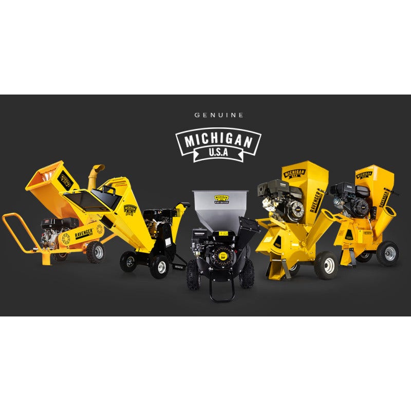 MICHIGAN 18HP 420cc Petrol Commercial Wood Chipper, Towable, Tree Mulcher - Ravenger 1950 V219-CHPTEAMCHC2M0