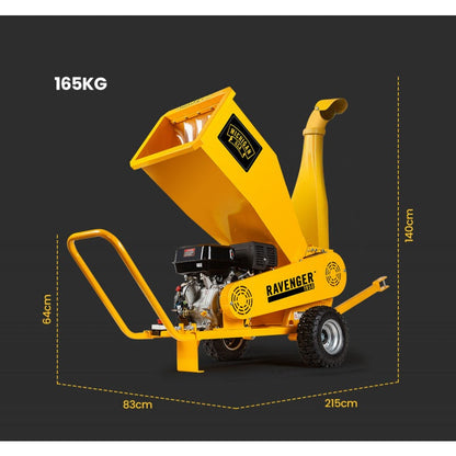 MICHIGAN 18HP 420cc Petrol Commercial Wood Chipper, Towable, Tree Mulcher - Ravenger 1950 V219-CHPTEAMCHC2M0