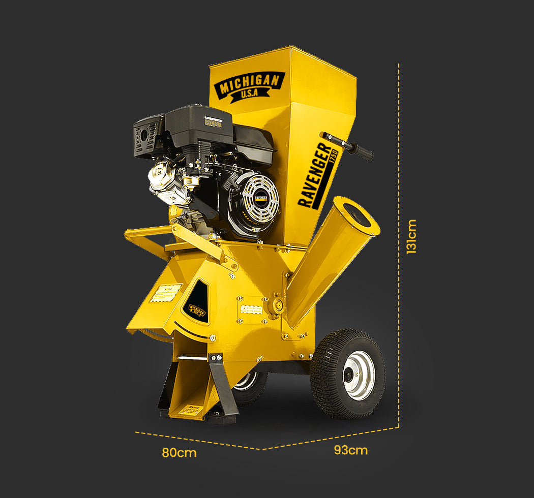 MICHIGAN 18HP 420cc Petrol Commercial Wood Chipper, Tree Mulcher - Ravenger 1750 V219-CHPTRDMCHA1M7