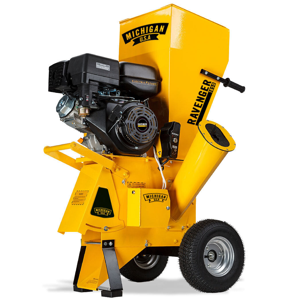 MICHIGAN 18HP 420cc Petrol Commercial Wood Chipper, Electric Key Start, Tree Mulcher - Ravenger 1850 V219-CHPTRDMCHA2X0