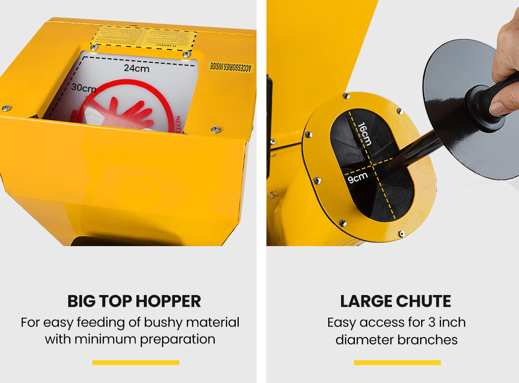 MICHIGAN 18HP 420cc Petrol Commercial Wood Chipper, Electric Key Start, Tree Mulcher - Ravenger 1850 V219-CHPTRDMCHA2X0