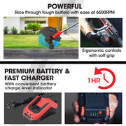 BAUMR-AG 20V Cordless Line Trimmer Electric Whipper Snipper & Leaf Blower Combo Kit Battery Charger V219-CLSCOMBMRALT-BL-4