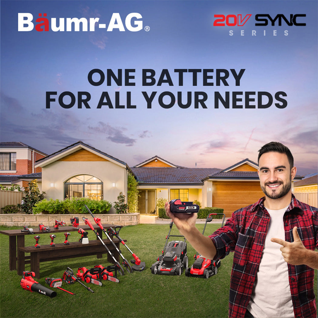 BAUMR-AG 20V Cordless Line Trimmer Electric Whipper Snipper & Leaf Blower Combo Kit Battery Charger V219-CLSCOMBMRALT-BL-4