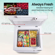 GECKO 100L Portable Chest Freezer, 12V/24V/240V for Motorhome and Caravan, White V219-CMPFRUGK10WA