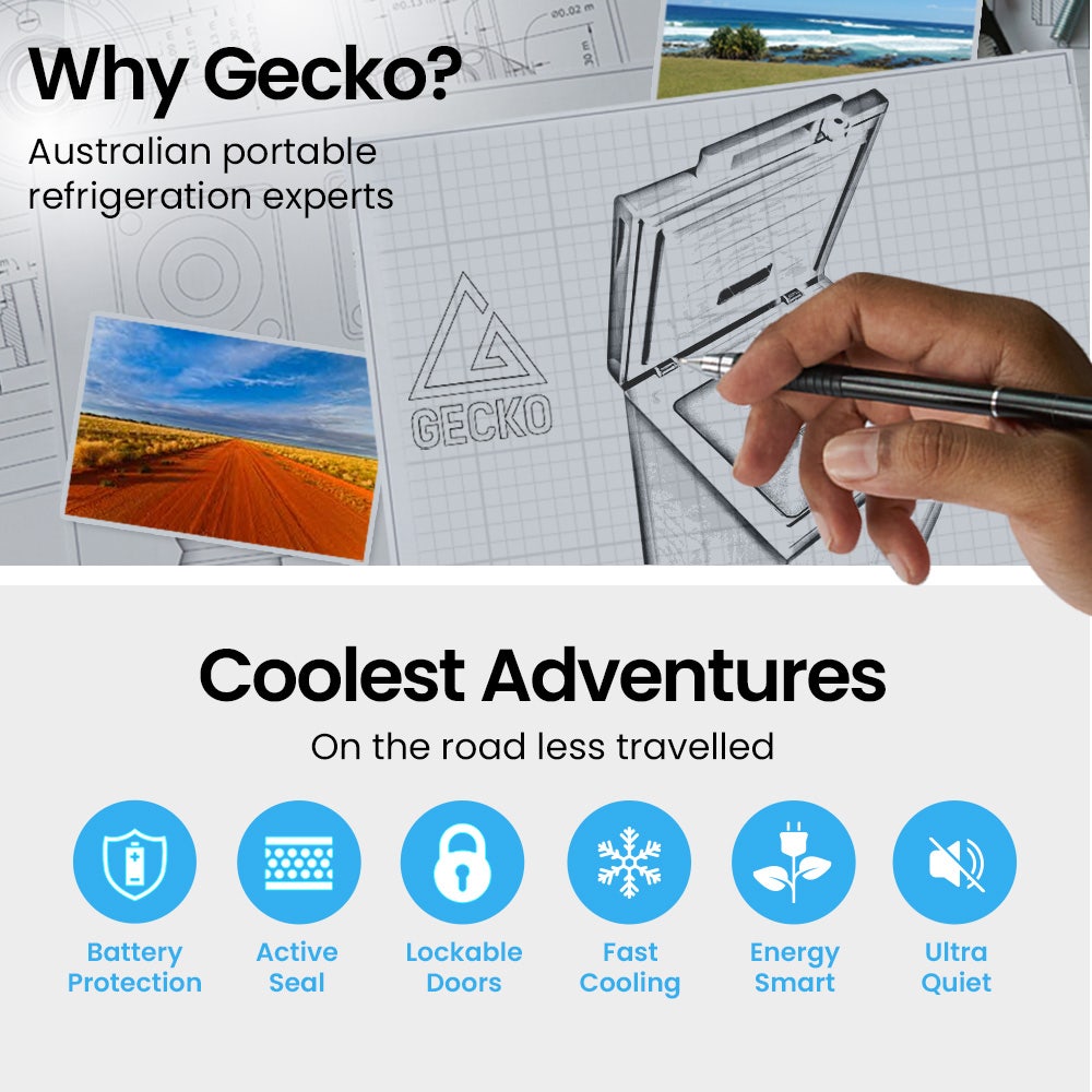 GECKO 100L Portable Chest Freezer, 12V/24V/240V for Motorhome and Caravan, White V219-CMPFRUGK10WA