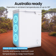 GECKO 100L Portable Chest Freezer, 12V/24V/240V for Motorhome and Caravan, White V219-CMPFRUGK10WA
