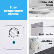 GECKO 100L Portable Chest Freezer, 12V/24V/240V for Motorhome and Caravan, White V219-CMPFRUGK10WA