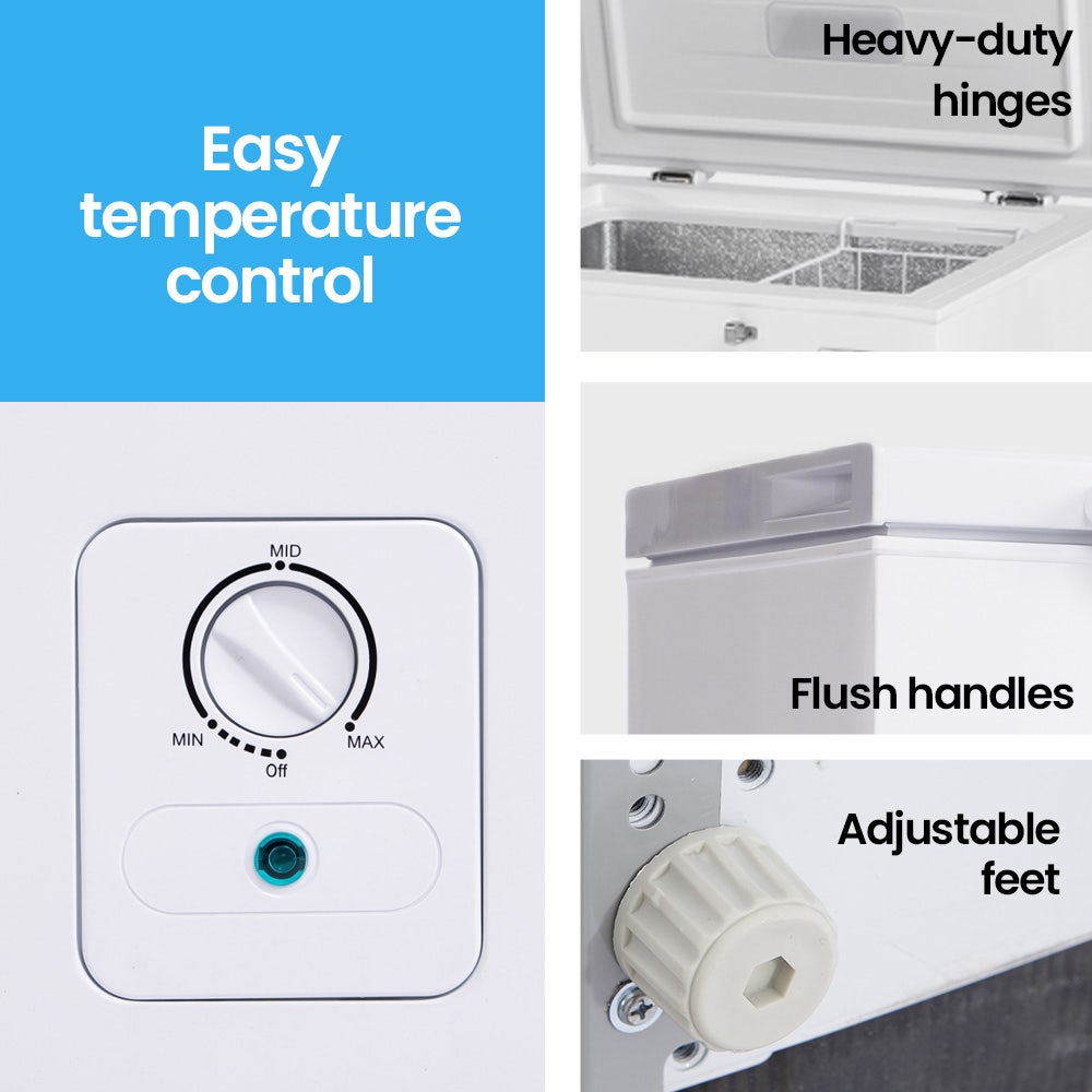 GECKO 100L Portable Chest Freezer, 12V/24V/240V for Motorhome and Caravan, White V219-CMPFRUGK10WA
