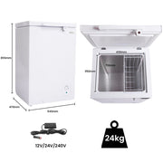 GECKO 100L Portable Chest Freezer, 12V/24V/240V for Motorhome and Caravan, White V219-CMPFRUGK10WA
