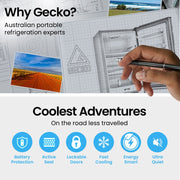 GECKO 139L Upright Portable Fridge / Freezer, 12V/24V for Motorhome and Caravan, Silver V219-CMPFRUGK13SA