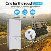 GECKO 139L Upright Portable Fridge / Freezer, 12V/24V for Motorhome and Caravan, Silver V219-CMPFRUGK13SA